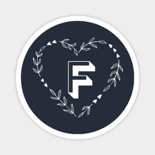 Letter F Flower Monogram Magnet